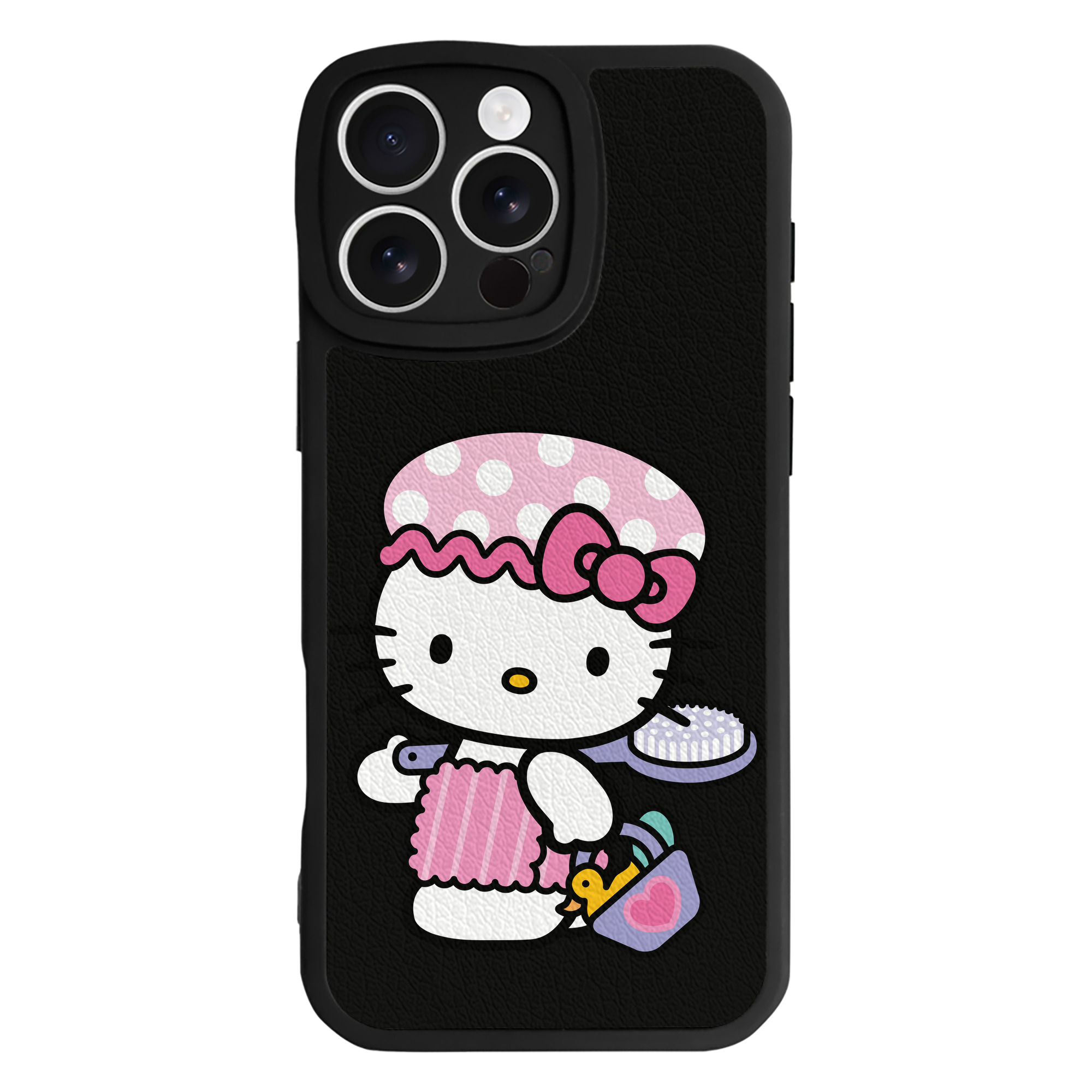 （画像用） Hello Kitty ハローキティ 【iPhone 16シリーズ対応】シリコンスマホケース（レザー調） 材質：シリコン